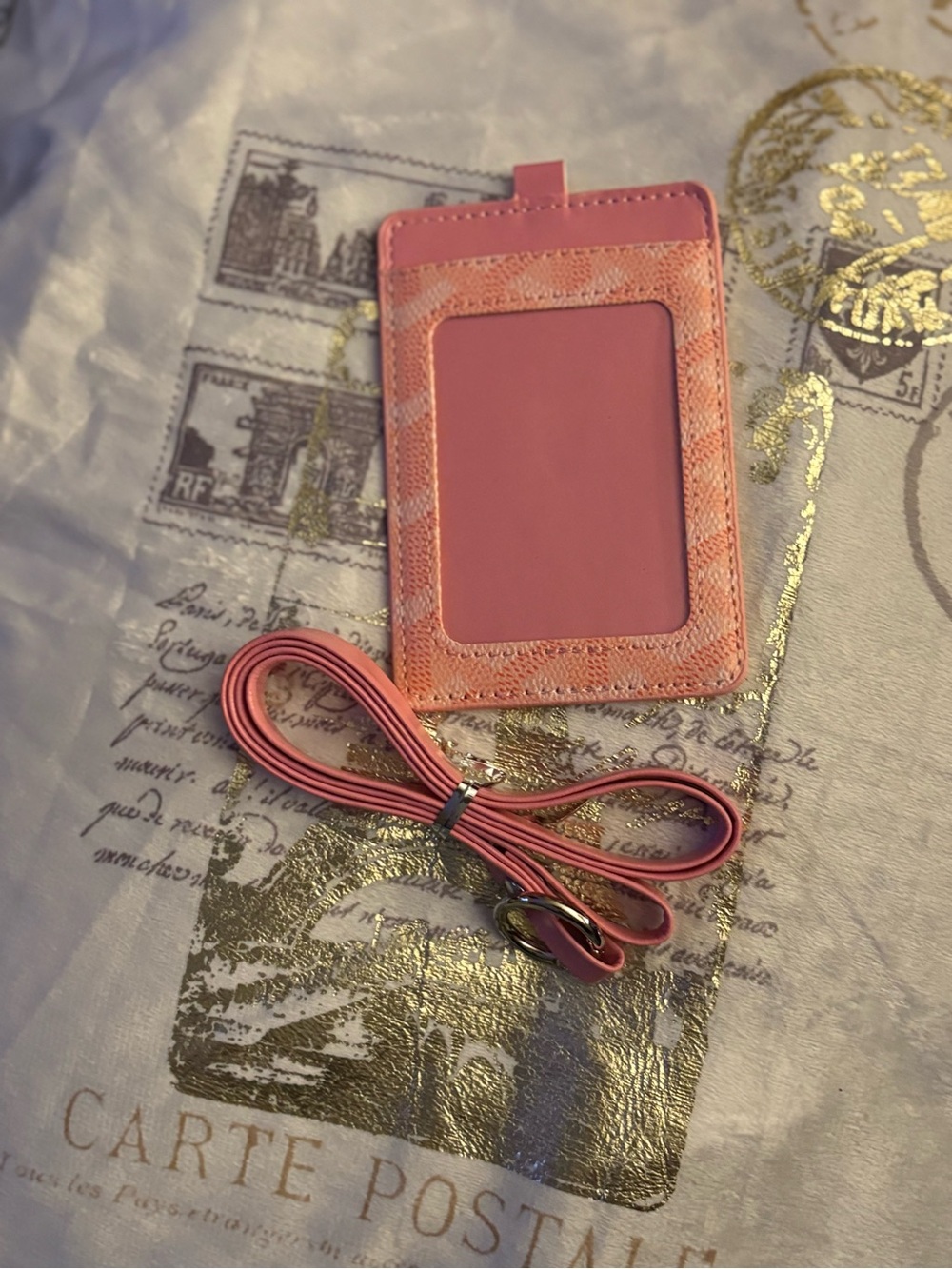 Pink Card ID Holder with Matching Lanyard